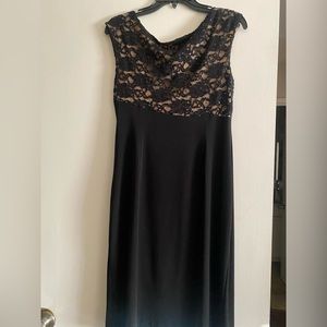 size 12 petite black/nude cocktail dress